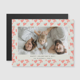 Carte Magnétique Photo de cœurs roses Joyeuse Saint-Valentin Magnét