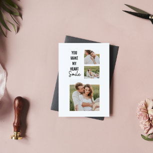 Carte Magnétique Photo de couple en collage et citation romantique