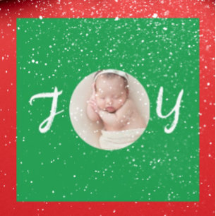 CARTE MAGNÉTIQUE PHOTO DE FAMILLE DE NOËL MODERNE 