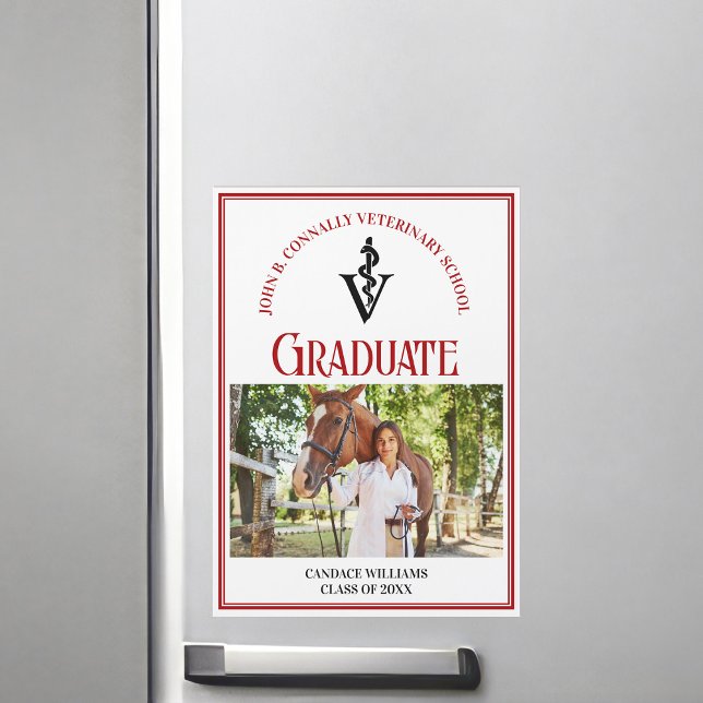 Carte magnétique photo de l'école vétérinaire roug (Créateur téléchargé)