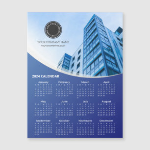 Carte Magnétique Photo de l'entreprise et logo 2024 Calendrier Cart