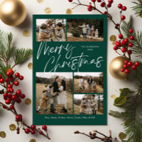 Carte magnétique photo de Noël calligraphiée Joyeu