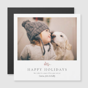 Carte magnétique photo de Noël moderne simple
