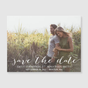 Carte Magnétique Photo horizontale Enregistrer la date Mariage de l