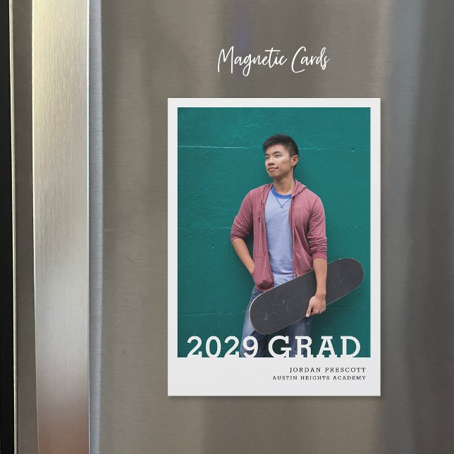 Carte Magnétique Photo minimale de Overlay Graduation Announcement (Créateur téléchargé)