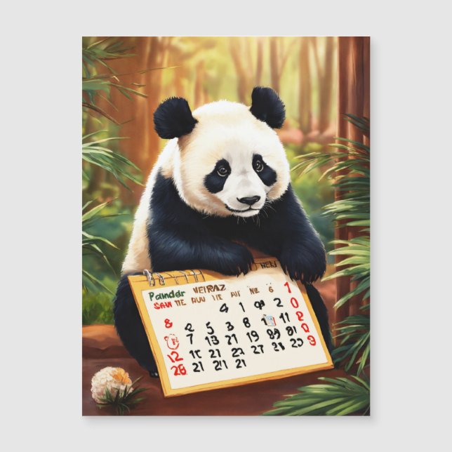 Carte Magnétique Photo Panda Surprise (Devant)