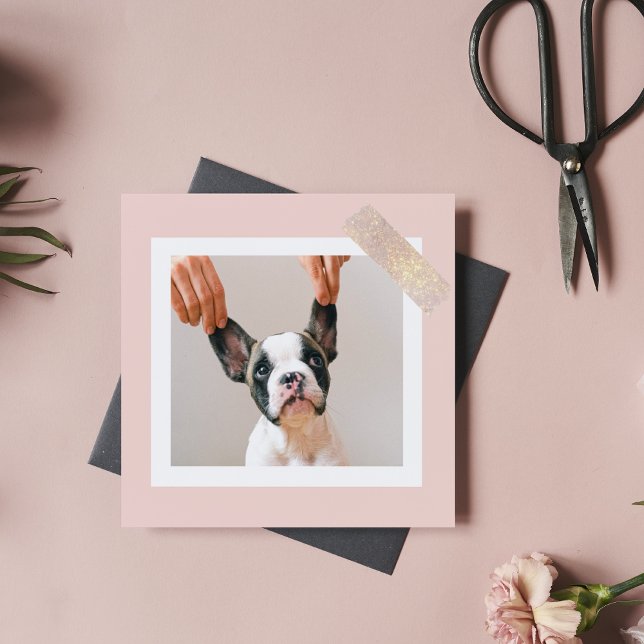 Carte Magnétique Photo Pastel rose personnalisée (Créateur téléchargé)