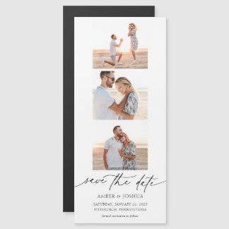 Carte Magnétique Photo Strip Photo Booth Wedding Enregistrer la dat