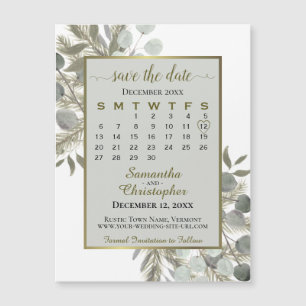 Carte Magnétique Pin d'or Enregistrer la date Calendrier Gray Magne