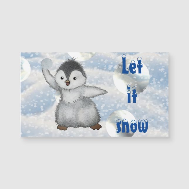 Carte Magnétique Pingouin d'hiver (Devant)