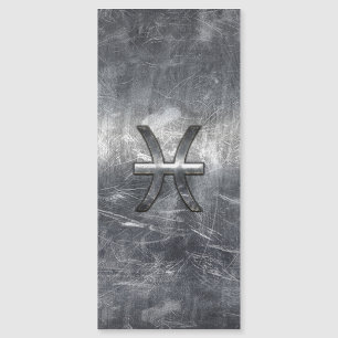 Carte Magnétique Pisces Zodiac Connexion Grunge Silver Steel Style