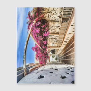 Carte Magnétique Pittoresque Alleyway à Santorin, Grèce