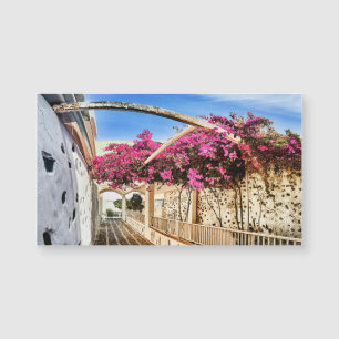 Carte Magnétique Pittoresque Alleyway à Santorin, Grèce