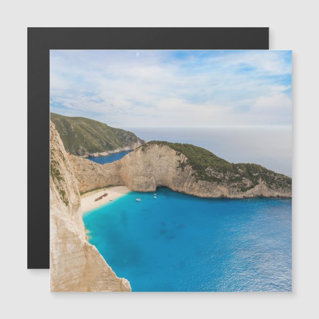 Carte Magnétique Plage de Navagio Grèce (Devant / Derrière)