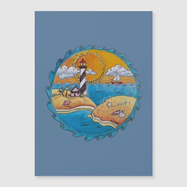 Carte Magnétique Plage d'été amusant soleil bord de mer côte (Devant)