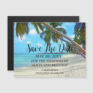 Carte Magnétique Plage Océan tropical Mariages Vagues modernes Magn