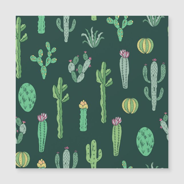 Carte Magnétique Plantes de Cactus : Arrière - plan Vintage sans co (Devant)