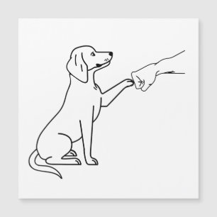 Carte Magnétique  Poignée de main Beagle   Cadeau pour amateur de c