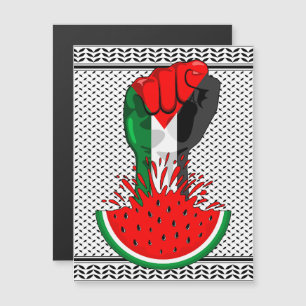 Carte Magnétique Poing de résistance palestinienne sur le symbole d