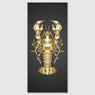 Carte Magnétique Poisson à langouste polygonale dorée sur noir
