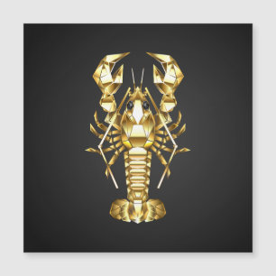 Carte Magnétique Poisson à langouste polygonale dorée sur noir