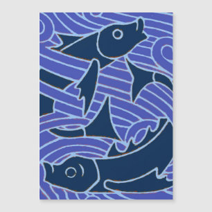 Carte Magnétique Poisson Gras Baignade Océan Bleu Pêche