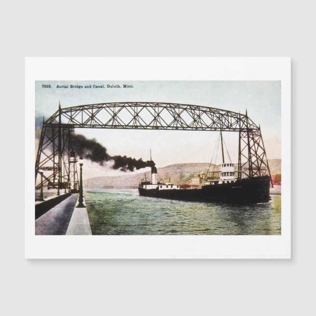 Carte Magnétique Pont aérien et canal, Duluth, Minn. (Devant)