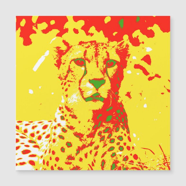 Carte Magnétique Pop Art Cheetah (Devant)