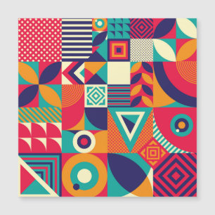 Carte Magnétique Pop formes géométriques abstraites, motif transpar