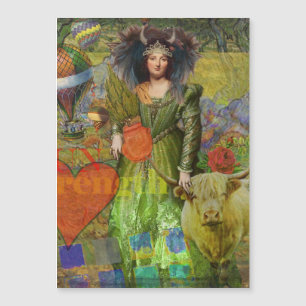 Carte Magnétique Portrait de femme classique vintage Taureau Art go