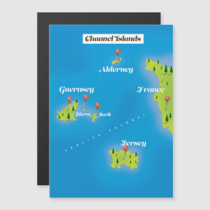 Carte Magnétique Poster de Channel Islands Map.
