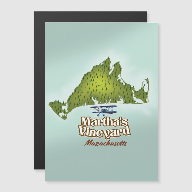 Carte Magnétique Poster de voyage du Massachusetts de Martha (Devant / Derrière)