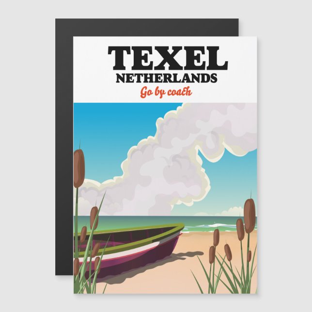 Carte Magnétique poster de voyage Texel Pays-Bas (Devant / Derrière)
