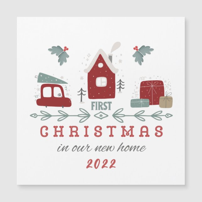 Carte Magnétique Premier Noël dans notre nouvelle famille de garde  (Devant)