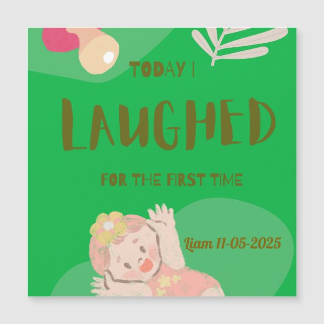 Carte Magnétique Premier rire de bébé (Devant)