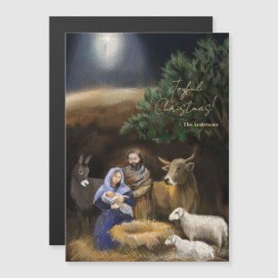 Carte Magnétique Première crèche de Noël 
