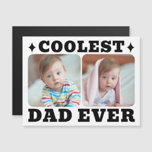 Carte Magnétique Première Fête des Pères Papa le Plus Cool Bébé Pho
