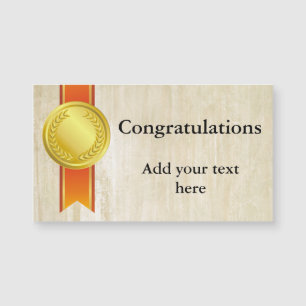 Carte Magnétique PRIER RIBBON or II + votre backgr. & texte