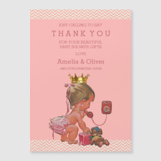 Carte Magnétique Princesse sur le Merci de chevrons de nounours de