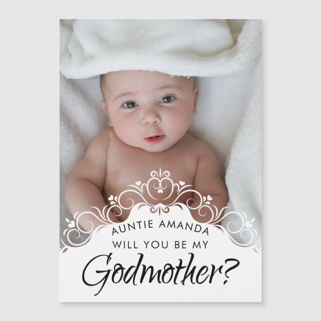 Carte Magnétique Proposition élégante de Photo Godmother (Devant)