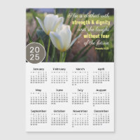 Proverbes 2025 31:25 Tulip Calendrier magnétique