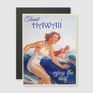 Carte Magnétique Publicité touristique vintage Hawaï