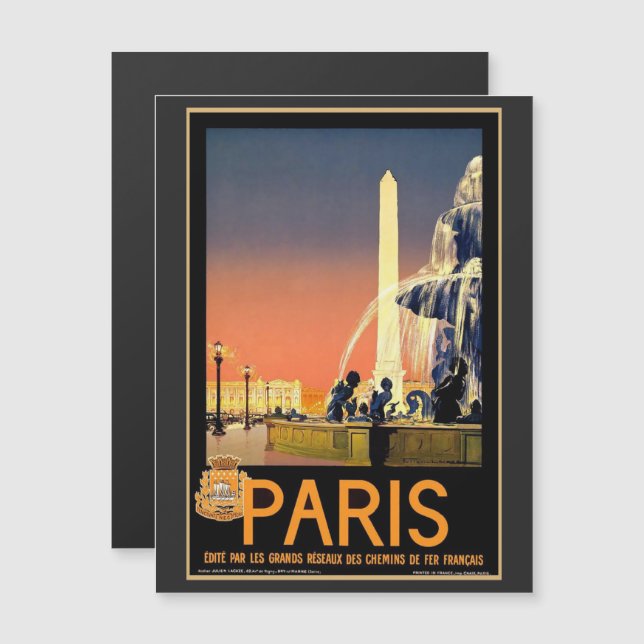 Carte Magnétique Publicité touristique vintage Paris (Devant / Derrière)