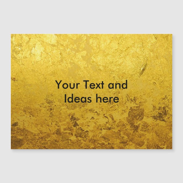 Carte Magnétique PURE Motif FEUILLE D'OR + votre texte / vos idées (Devant)