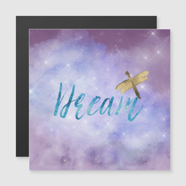 Carte Magnétique Purple Aqua Dream Dragonfly (Devant / Derrière)