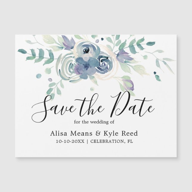 Carte Magnétique Purple verdure Enregistrer l'aimant de date (Devant)