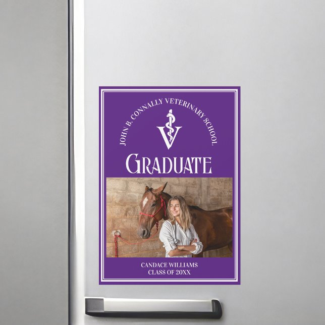 Carte Magnétique Purple Vétérinaire Aimant Photo Graduation (Créateur téléchargé)