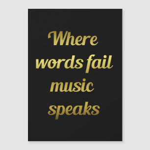 Carte Magnétique Quand les mots échouent Musique Parle Citation Ins