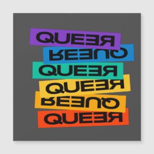 Carte Magnétique Queer- Gay gay avec la couleur arc-en-ciel