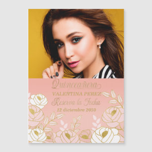 Carte Magnétique Quinceanera espagnole Enregistrer la date Reserva